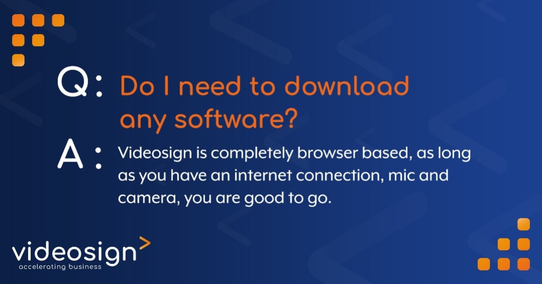 VideosignLtd's tweet photo. With Videosign, you can sign documents from anywhere with an internet connection! 

Our platform is web browser-based, so you can sign documents without needing to download any software. 

Try it out today!

#videosign #videosigning #webbrowserbase https://t.co/Q8BzqULw91