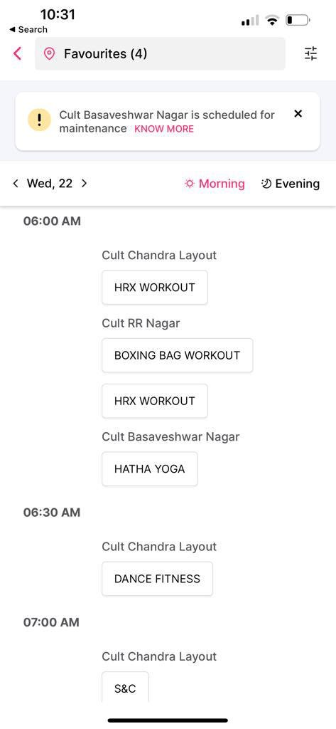 arjun_bops's tweet photo. @cultfitOfficial is this a scam? 
There are 2 ways to attend cult classes- 1. Pay 350Rs for individual class 
2. Get a paid membership and attend all class
But 1s you take membership the slots magically gets full. Here is a screen shot from member and non member at same time. https://t.co/KpxEJrfKHH