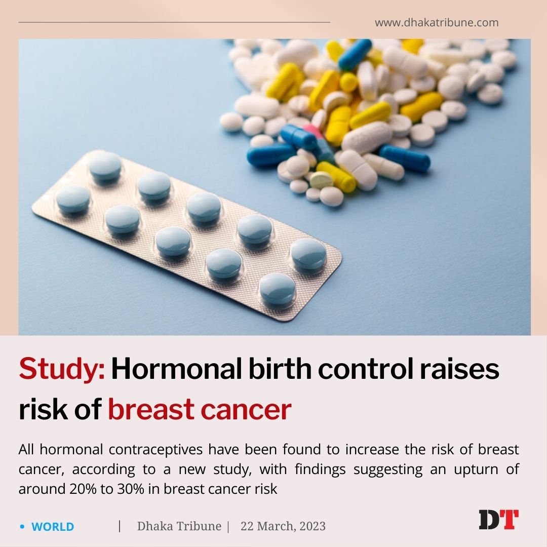 DhakaTribune's tweet photo. A new study published on Tuesday has found that all hormonal contraceptives slightly elevate the risk of developing breast cancer
To Read More
https://t.co/o0VYQdn7jM
#dhakatribune #breastcancer #hormonalbirthcontrol https://t.co/g2wbjnKtei