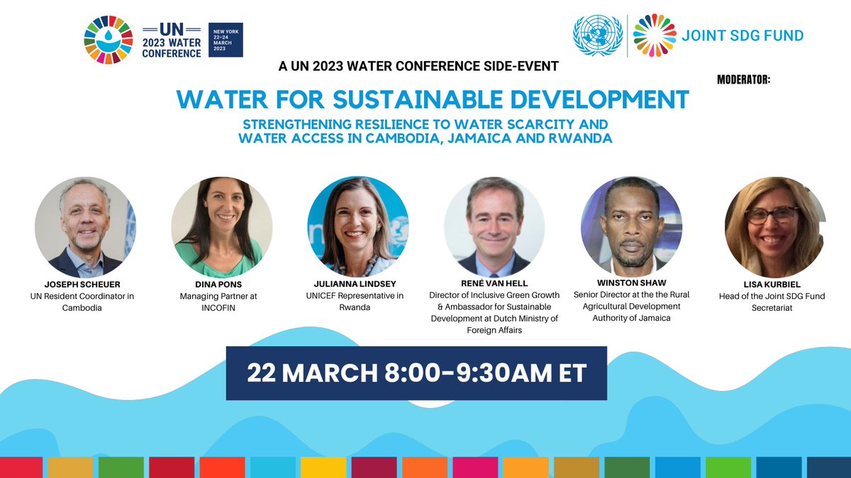 #LIVE 🔴 Today is Waterday! Tune in to our event to explore how investing in water can progress the SDGs. @LisaKurbiel opens the event introducing the panelists👇 undp.zoom.us/webinar/regist…