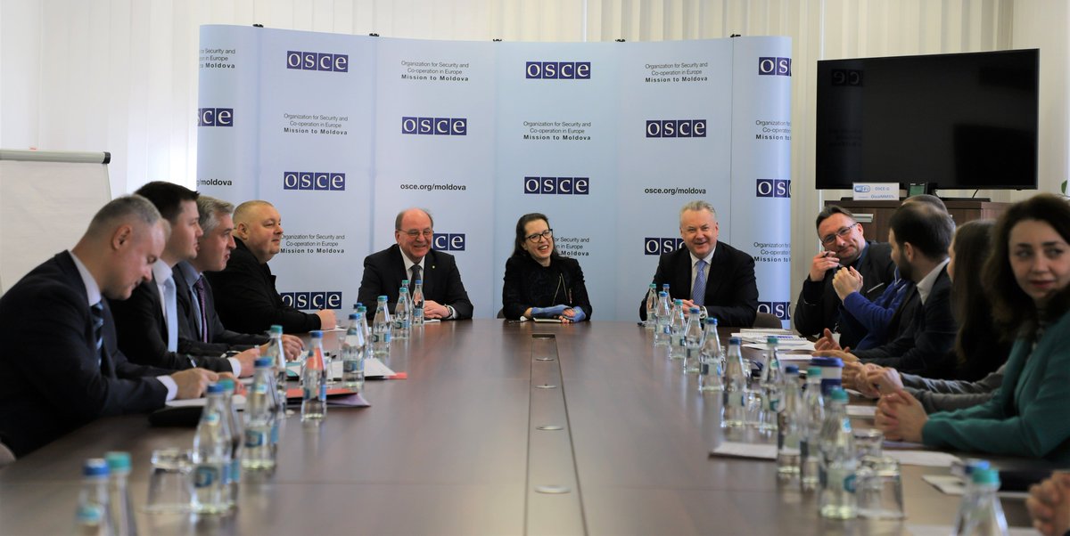 OSCEMoldova's tweet photo. 1/3 Today, we hosted a delegation of @RF_OSCE, headed by the Permanent Representative, Ambassador Alexander Lukashevich. 🇷🇺Ambassador to🇲🇩Oleg Vasnetsov joined us to discuss the Mission’s mandate and activities. https://t.co/wVePc3xIJq