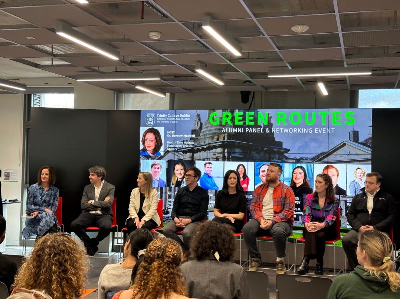 DublinArray's tweet photo. Our Project Director Peter Lefroy was invited to speak yesterday at @TCDTangent Trinity's Ideas Workspace and TCD Alumni to a group of students about opportunities in the sustainability industry and talk about how RWE is making it’s contribution! #TrinityGreenWeek #renewables https://t.co/WEkSRwgtlq