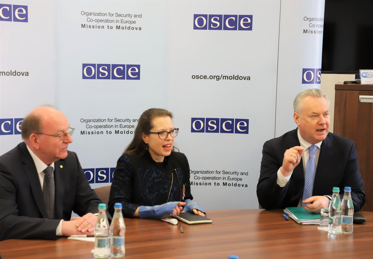 OSCEMoldova's tweet photo. 1/3 Today, we hosted a delegation of @RF_OSCE, headed by the Permanent Representative, Ambassador Alexander Lukashevich. 🇷🇺Ambassador to🇲🇩Oleg Vasnetsov joined us to discuss the Mission’s mandate and activities. https://t.co/wVePc3xIJq