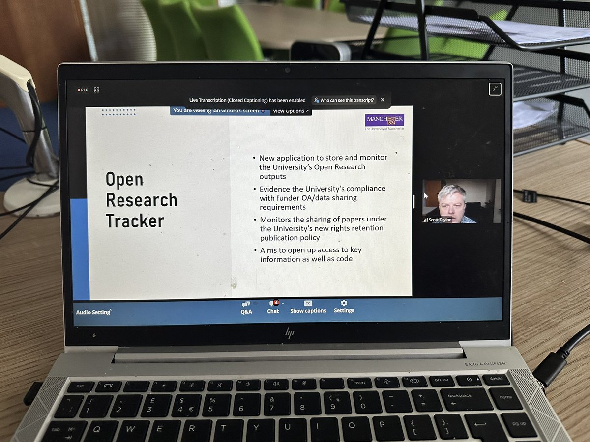 Really proud of the team @UoMLibrary who have developed Open Research Tracker, presented today by @scott_tweets & @IanGiffordUoM #RLUk23 - the software is freely available on GitHub & we would be delighted to talk to interested institutions about it #openresearch #opensoftware