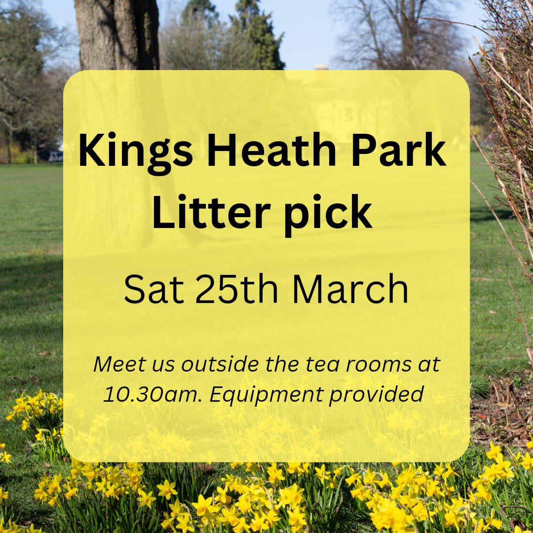 Your park needs you 😊 Help us keep the park clean this Saturday morning - all ages are welcome and we’ll provide everything you need #litterpick #volunteering #kingsheath