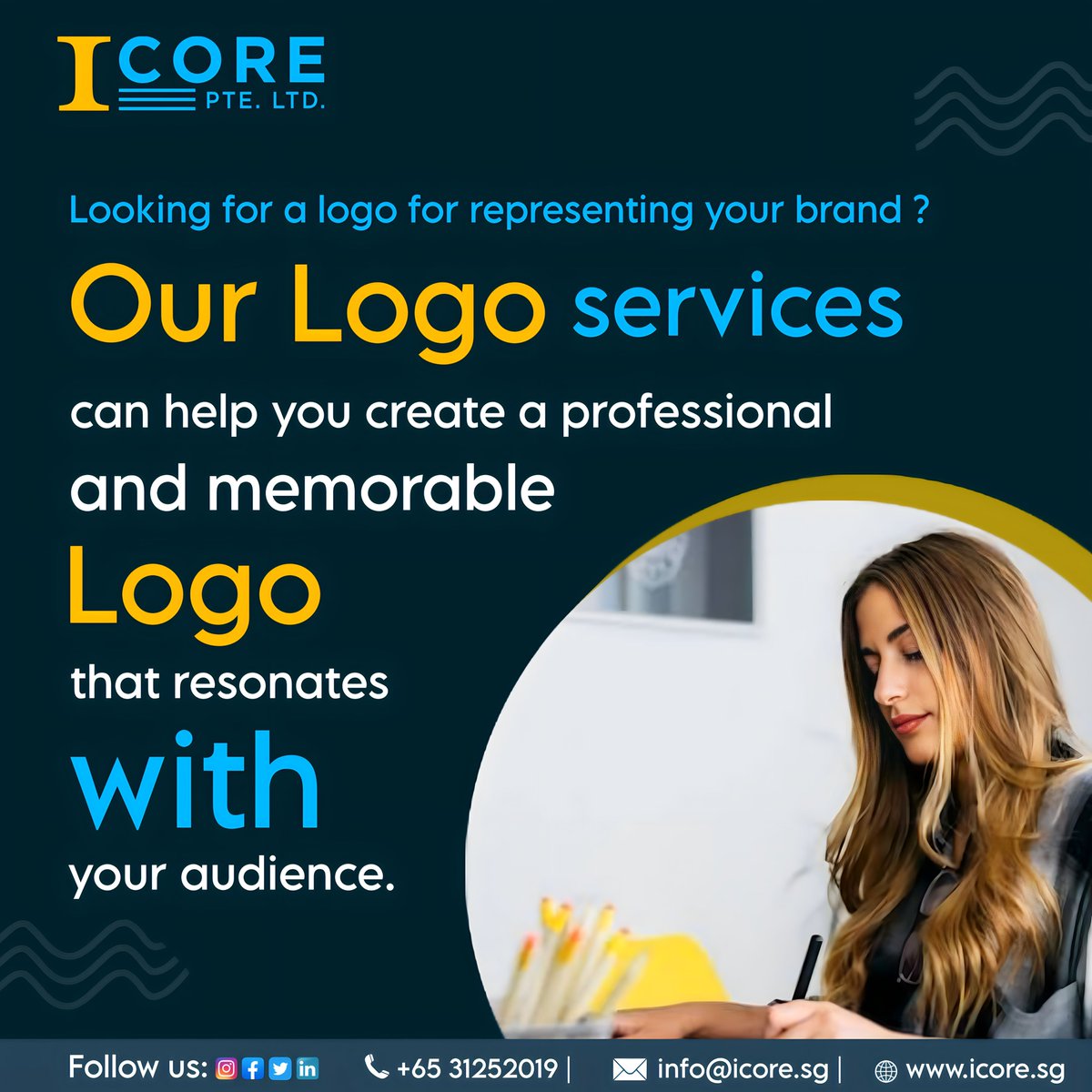 iCore_sg's tweet photo. Your logo is often the first thing your customers see when they interact with your brand.
Let us help you create a logo that represents your brand and makes a strong first impression.
.
👉https://t.co/AkO7ZKXGxB
📲 +65-3125-2019
📩info@icore.sg
.
#icoresingapore #logodesign https://t.co/H1CrM9IyzD