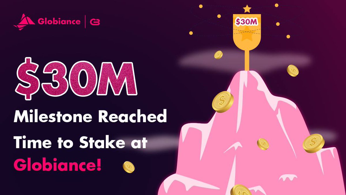 globiance's tweet photo. 🎉 We've hit a major milestone at Globiance! 💰 $30M worth of assets have now been staked on our platform. Join our community and start staking to earn rewards with our secure and reliable options. #Globiance #GBEX #XDC #Staking #MilestoneReached #WeAreXDC #XinFin https://t.co/F0RHDObRsL