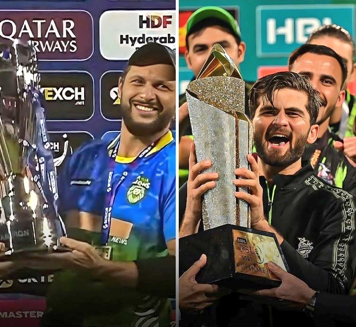 CricStatsINT's tweet photo. The Afridi combo 🤝

Both Afridi's have led their team to the champions title 🏆🏆

📸: CricTracker

#ShaheenAfridi #ShahidAfridi #PSL2023 #HBLPSL8 #LLCT20 #LLCMasters #LLCMasters2023 #HBLPSL2023 #ShaheenShahAfridi #Pakistan #Cricket https://t.co/ibkgq1rSC7