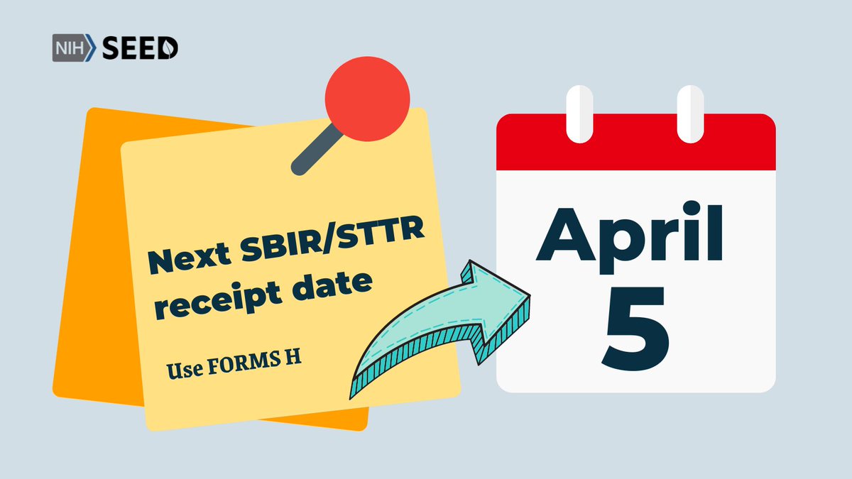 nihseed's tweet photo. Prepare your #SBIR #STTR application now and submit it before April 5. Be sure to use FORMS H. Follow these instructions: https://t.co/WzpvbFZmmm https://t.co/6IdopugdEy