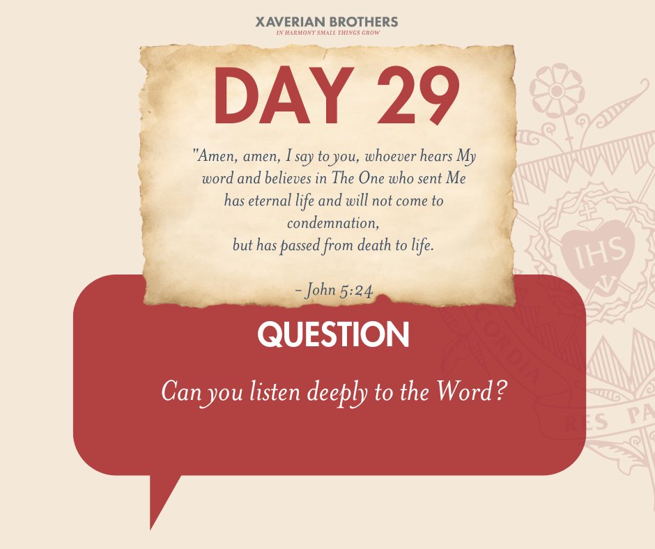 XaverianBros's tweet photo. Please share your thoughts with us!

#Lent #Lent2023 #40daysofquestions https://t.co/MZ3XY0d3AY