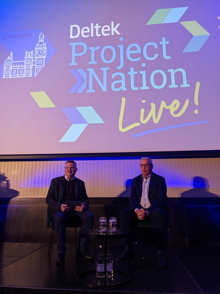 Deltek_Intl's tweet photo. Excited to have Deltek’s CEO @mpcorkery shares his vision of how Deltek will continue to help customers power project success alongside @neildavidsonuk during the fireside chat at #DeltekProjectNationLive https://t.co/ouknVSyjzj