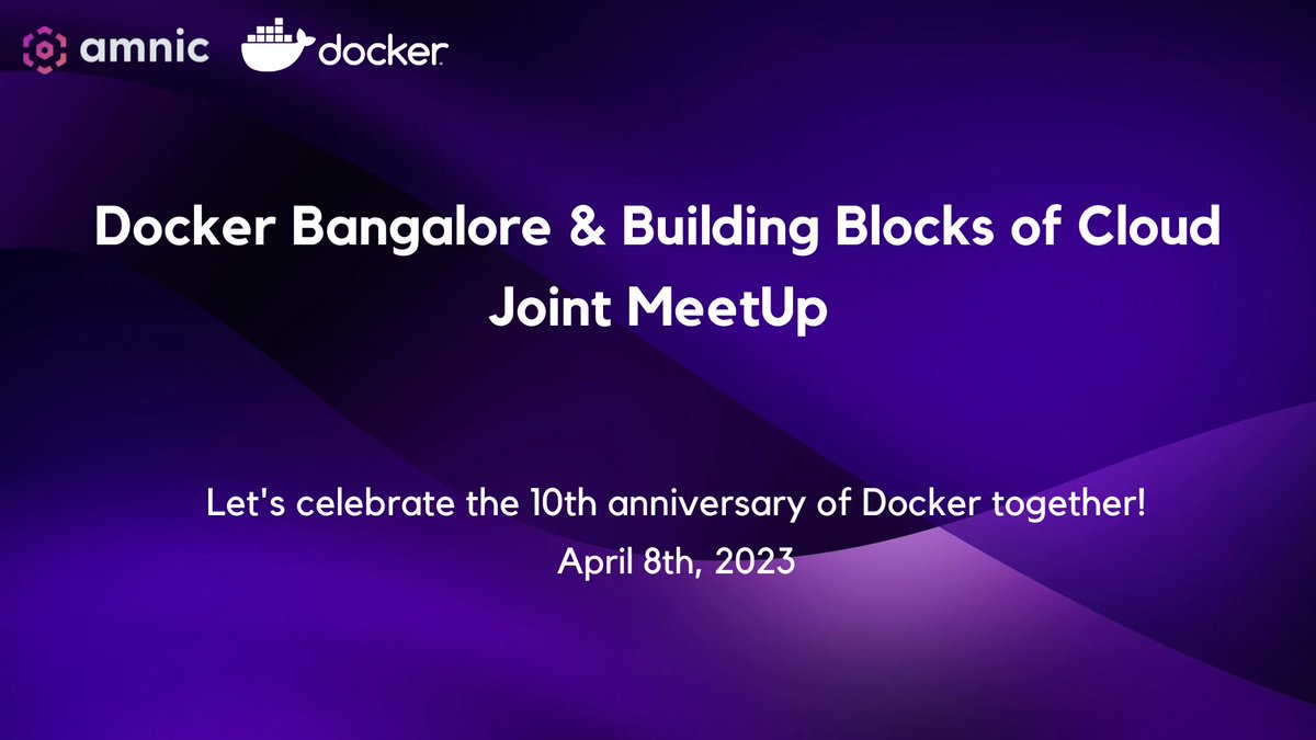 Level up your #Docker skills with the "Building Blocks of Cloud" Meetup group and celebrate the 10th Birthday of <a href="/Docker/">Docker</a>!

Gain insights from the workshops and connect with your local Docker community at this offline event hosted by <a href="/AmnicHq/">Amnic HQ</a>.

Register at meetup.com/building-block…