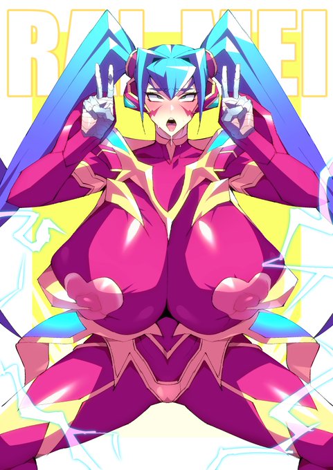 コミッションで描いた爆乳アヘ顔ダブルピースRAI-MEI 