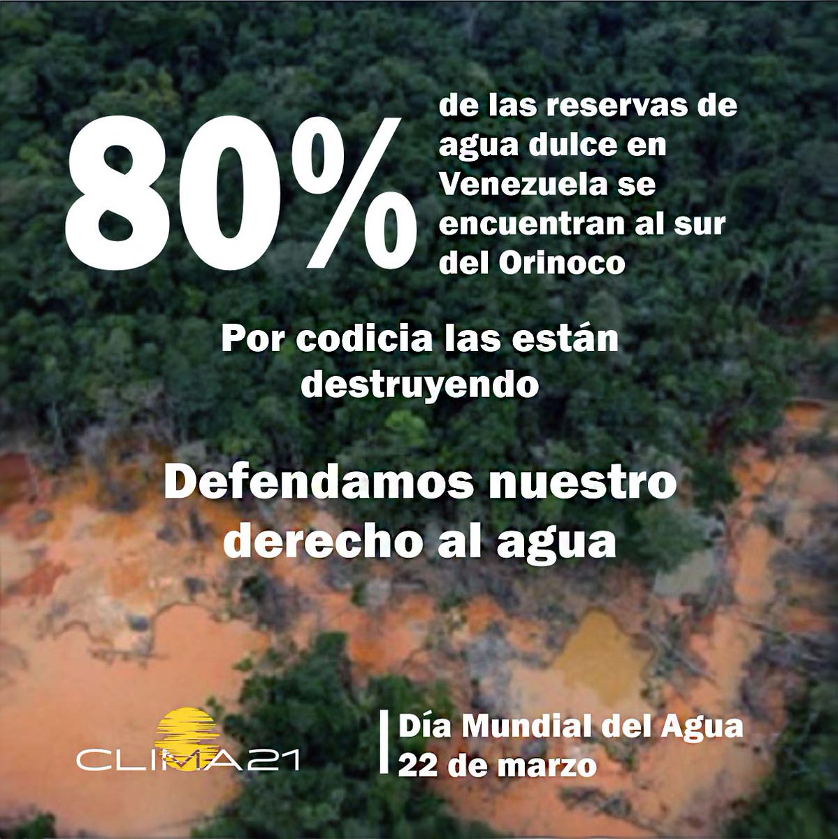 La destrucción de nuestros ríos es un crimen contra la humanidad 
Este crimen es aún peor cuando ocurre por codicia y por indiferencia frente el sufrimiento humano y la destrucción de la naturaleza

Debemos parar esa destrucción 

Actuemos ya

#DiaMundialDelAgua