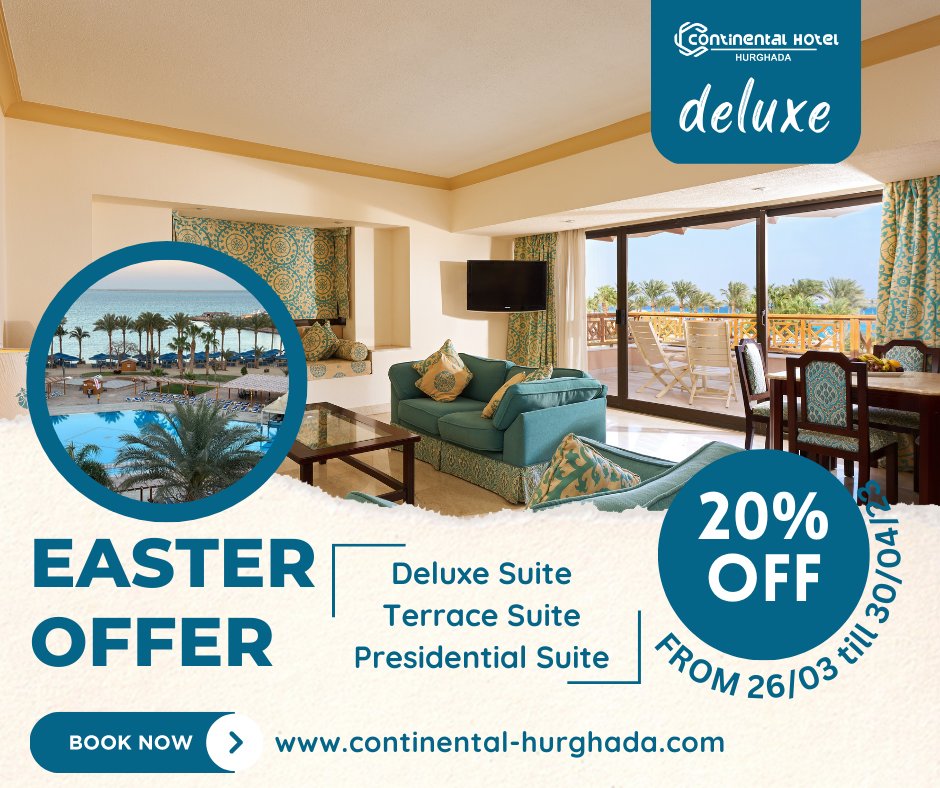 ContinentalHrg's tweet photo. Enjoy a vacation in a luxury suite at an affordable price, make your vacation an unforgettable memory. Book your stay directly with us through our website https://t.co/FoblSIb2Ma 
.
#continentalhotelhurghada
#we_make_every_day_count
#continentalhotelhurgada #Egypt https://t.co/qmqfLWl1iF