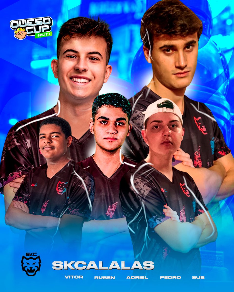 ⚫️ ROSTER - QUESO CUP ⚪️

Luego de un intenso clasificatorio, logramos el objetivo🔥

Hoy nos vestimos de gala y presentamos a los tigres que nos representarán en <a href="/QuesoCupTV/">Queso Cup</a>:

🇵🇹 <a href="/Vitor75u/">Vitor75 🇵🇹</a>
🇪🇸 <a href="/rubizalez/">RUBÉN</a>
🇩🇴 <a href="/AdrielEduardo11/">Adriel</a>
🇧🇷 @PedrotmClash
🇧🇷 @SubTm_CR

#ShockCalalas🐯