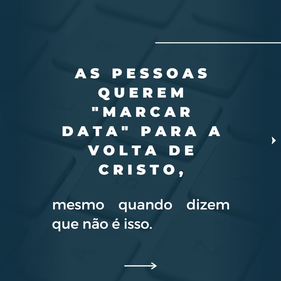 🧶🧶

As pessoas querem 'marcar data' para a volta de Cristo, mesmo quando dizem que não é isso. #prioridade #voltadeCristo