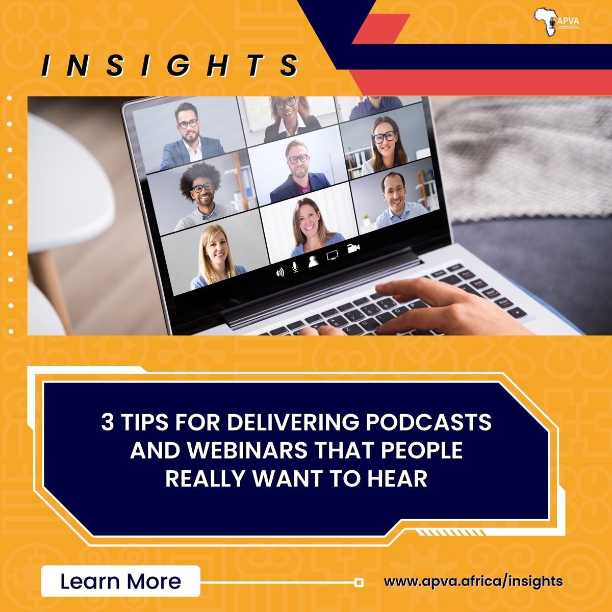 APVAofficial's tweet photo. Whether you're a guest (or host) on a podcast, webinar, or virtual training session, check out our website to learn about the three attributes that will make you a far more compelling speaker.
https://t.co/ww4ujs1V7O
.
.
.
.
.
#apva #insights #theafricancreative https://t.co/SaaCbU4PdA