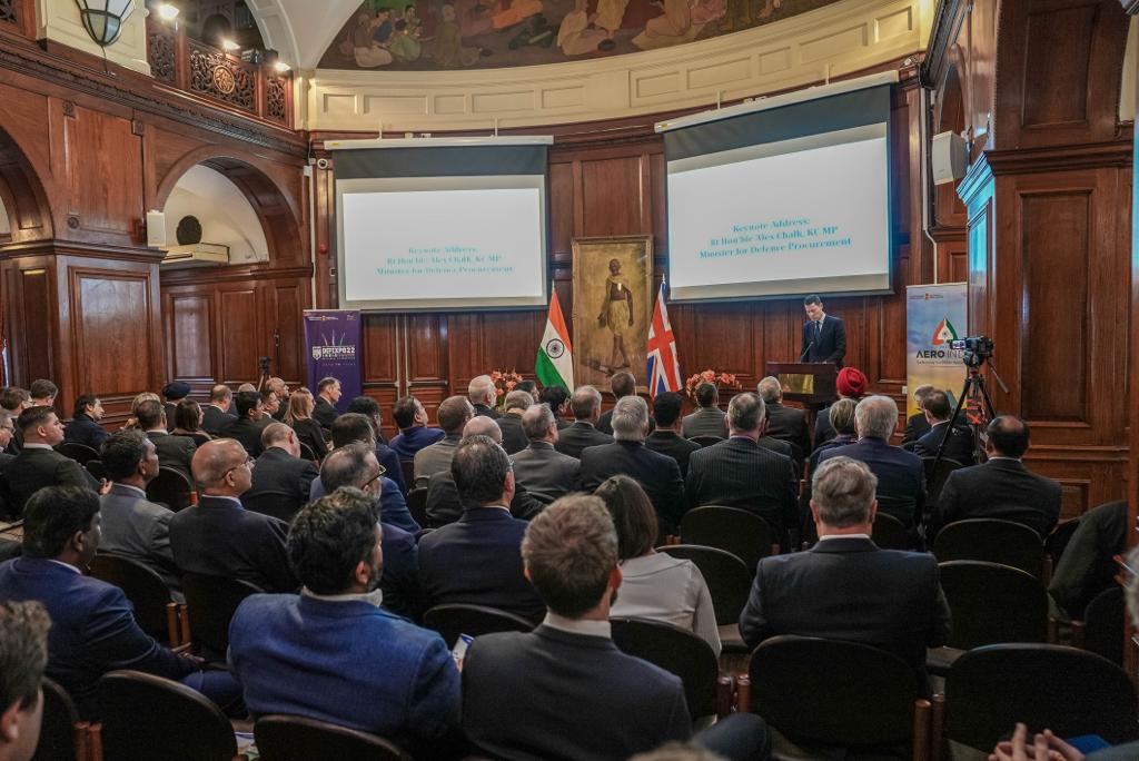 HCI_London's tweet photo. @HCI_London hosted the inaugural ‘India-UK Defence Industrial Collaboration Seminar’.@AlexChalkChelt, Minister for Defence Procurement delivered the Keynote Address to large gathering of UK Government officials, Captains of the British & Indian Defence Industry and UK Think Tanks https://t.co/Ls9UMSH4Q3