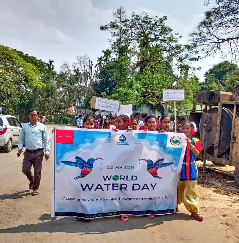 SECPartner_JJM's tweet photo. #WorldWaterDay in Thakurpally S.B. School, with DWS official, VWSC &amp; WQM&amp;S members, &amp; the community, to "accelerate change for water &amp; sanitation crisis".
One step closer to a sustainable future for all! 🚰🌍 #SDG6
@CMLnortheast @DivyangWaghela @cstripura @tatatrusts @jjm_tripura https://t.co/RIn32p00xP