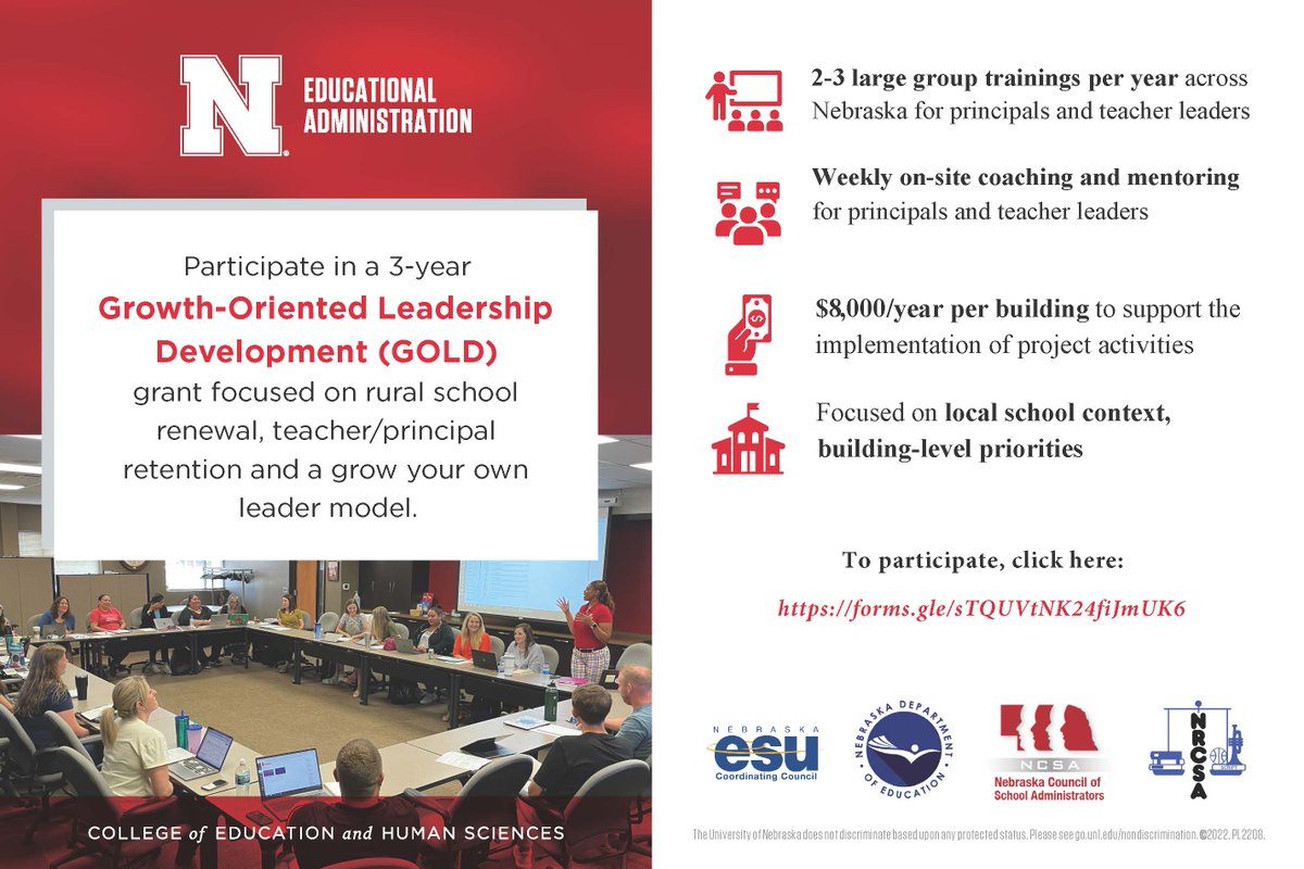 Nebraska EDAD (@nebraskaedad) on Twitter photo <a href="/NRCSA1980/">Nebraska Rural Community Schools Association</a> principals & superintendents: Don't miss your chance to join the Growth Oriented Leadership Development grant program! Stop by Silver 9 at 2:20 today to jump in! cehs.unl.edu/edad/gold-proj⦠<a href="/JiangangXia/">Jiangang Xia</a> <a href="/SturgeonDr/">Scott Sturgeon</a> <a href="/NRCSA1980/">Nebraska Rural Community Schools Association</a> principals & superintendents: Don't miss your chance to join the Growth Oriented Leadership Development grant program! Stop by Silver 9 at 2:20 today to jump in! cehs.unl.edu/edad/gold-proj⦠<a href="/JiangangXia/">Jiangang Xia</a> <a href="/SturgeonDr/">Scott Sturgeon</a>