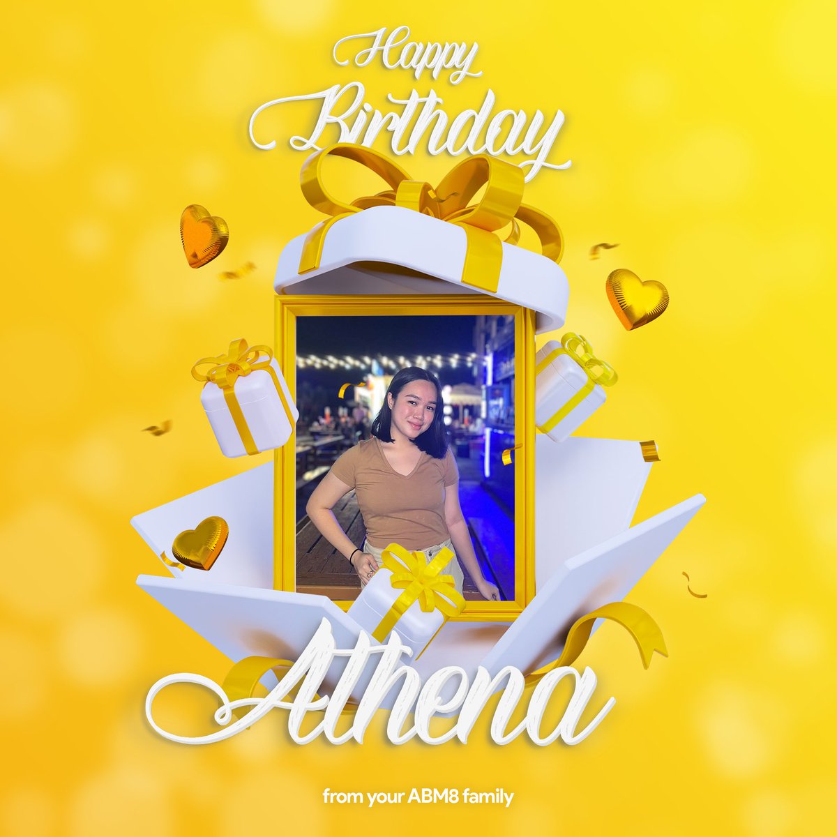 ABM8_23's tweet photo. Before the night ends, let us all grEIGHT Athena a happy birthday! 🥳

May you continue to shine bright and be filled with abundance of joy 🤩 12ABM8 wishes that your special day was everything you hoped for and more! 🥂 

#CheersTo19th 
#12ABM8sAte 
#12ABM8Unwrapped https://t.co/lTb2PHO4Gp