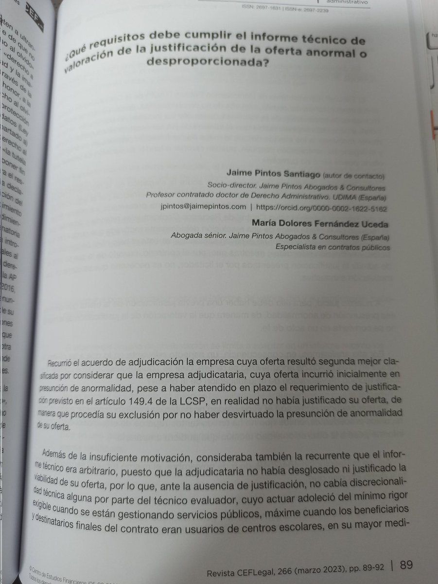 María Dolores Fernández Uceda (@mdfucp) on Twitter photo Hasta dónde puede llegar la discrecionalidad técnica en la valoración de la justificación de las ofertas anormales? Con <a href="/pintos_jaime/">Jaime Pintos Santiago</a> para <a href="/estudiosCEF/">CEF.- Centro de Estudios Financieros</a> 👇👇 Hasta dónde puede llegar la discrecionalidad técnica en la valoración de la justificación de las ofertas anormales? Con <a href="/pintos_jaime/">Jaime Pintos Santiago</a> para <a href="/estudiosCEF/">CEF.- Centro de Estudios Financieros</a> 👇👇