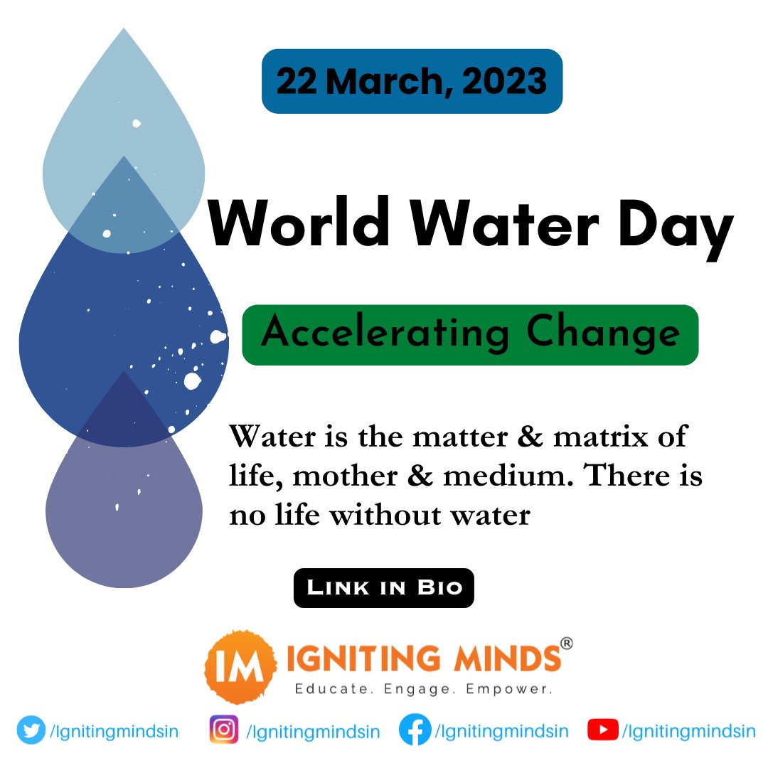On 22nd March, #WorldWaterDay is celebrated all over. Check out our latest blog where we talk about the significance, theme for 2023, and most importantly the need to conserve water. Link in bio to get started :)

#WorldWaterDay #JalJanAbhiyaan #WaterLiteracy #GreenIndiaChallenge