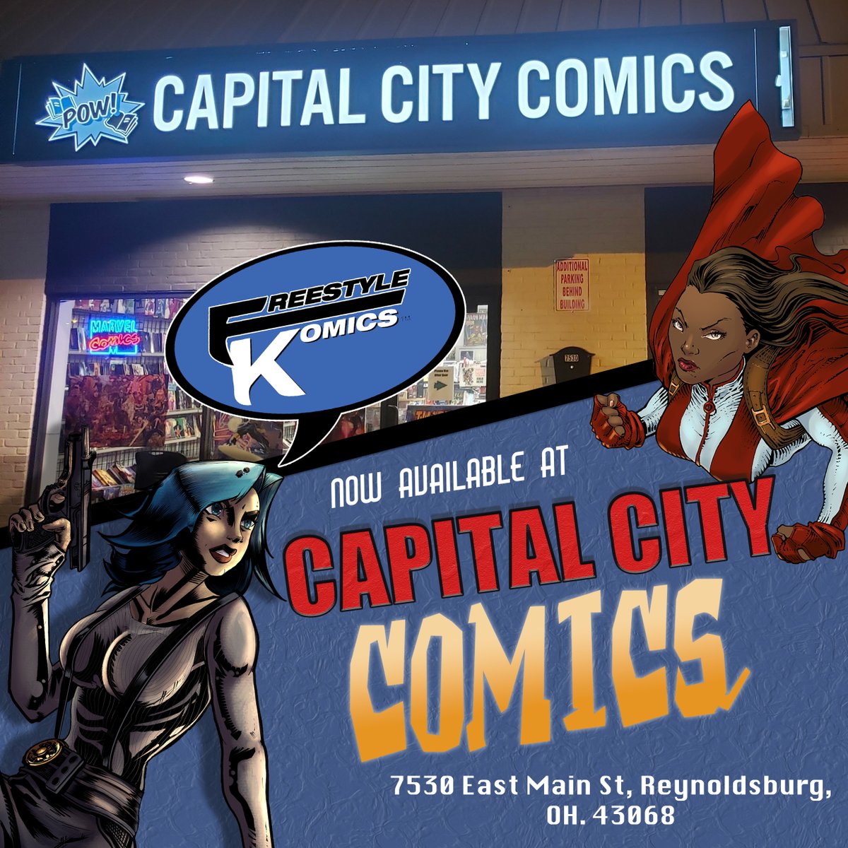 FsKomics's tweet photo. Swing by the newly located @capcitycomics to pick up awesome books like #HeroesInternational, #EmeraldQuest, #Hotshot, and more.
#FSKomics #indiecomics #smallbusinesses #comicbooks #comicbookstores #ohiobusinesses #MikelsHotshot https://t.co/BUGHfWyVDG