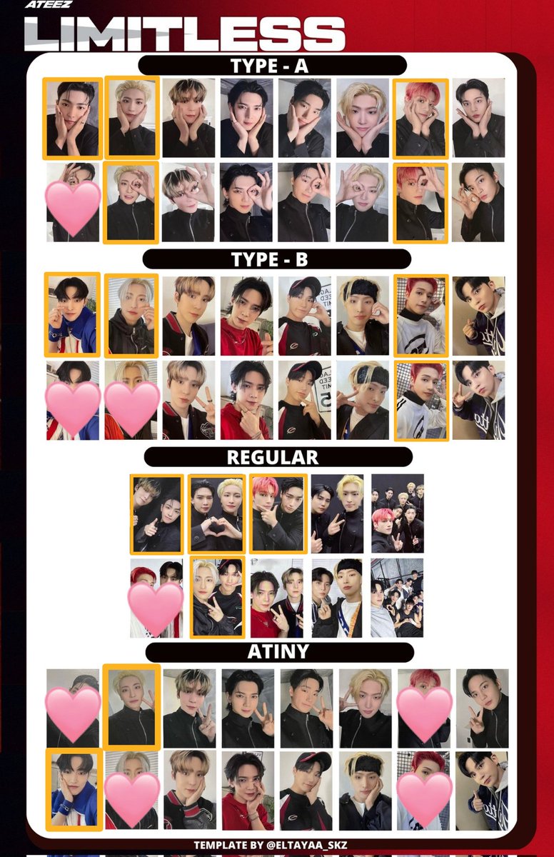 MK_N1107's tweet photo. ATEEZ " Limitless " トレカ交換🙋‍♀️

《譲》画像 1.2
タワレコ特典 ＿ユノ、ジョンホ、ミンギ

封入＿ミンギ、ジョンホ、ヨサン＆ユノ

《求》
タワレコ特典はHMVのホンジュン

封入は画像 3 🟨黄色枠🟨
ホンジュン、ソンファ、ウヨン

フォロワーさんで交換可能な方よろしくお願いします///////♥️ https://t.co/pLVGK4BAMG