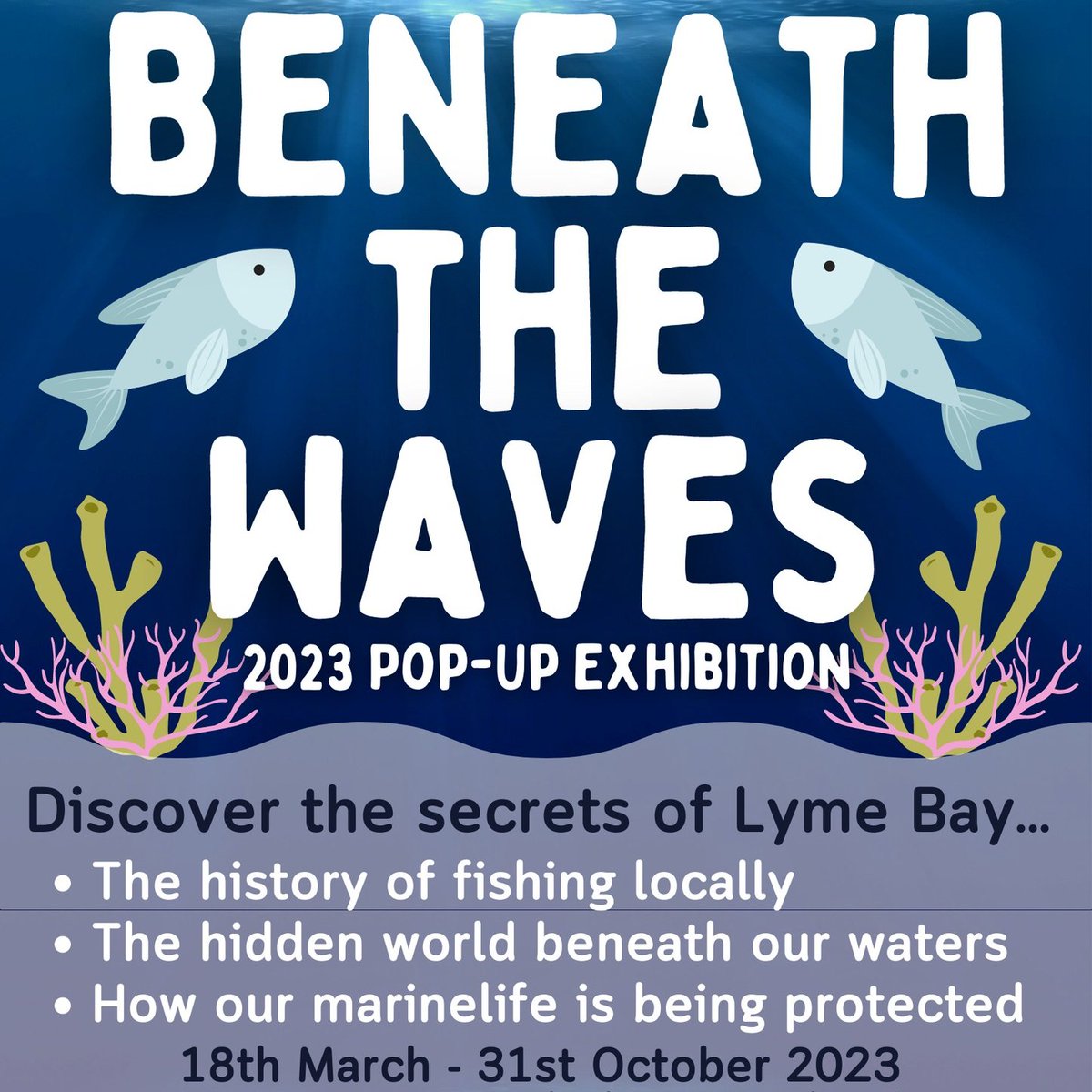 Lyme Bay Reserve (@lymebayreserve) on Twitter photo Check out the new pop-up exhibition 'Beneath the Waves' at <a href="/WestBayDC/">West Bay Discovery Centre</a> featuring <a href="/LymeBayReserve/">Lyme Bay Reserve</a> and <a href="/Bluemarinef/">Blue Marine Foundation</a>
Open: 18th March-31st October (except Monday)
Time: 11am-4pm
Admission: FREE donations welcome
🌊🐟🎣 Check out the new pop-up exhibition 'Beneath the Waves' at <a href="/WestBayDC/">West Bay Discovery Centre</a> featuring <a href="/LymeBayReserve/">Lyme Bay Reserve</a> and <a href="/Bluemarinef/">Blue Marine Foundation</a>
Open: 18th March-31st October (except Monday)
Time: 11am-4pm
Admission: FREE donations welcome
🌊🐟🎣