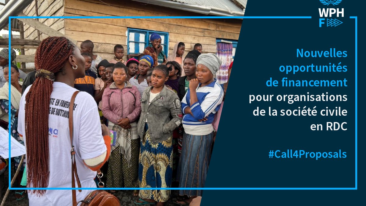 Women's Peace & Humanitarian Fund (@wphfund) on Twitter photo 🟡#Call4Proposals OUVERT en #RDC 🟡
Nous invitons les OSCs locales des femmes à postuler pour un 💰 <a href="/wphfund/">Women's Peace & Humanitarian Fund</a> pour des projects sur:
❌ La protection des femmes et des filles
🕊️ La consolidation de la paix et le relèvement
Postulez avant le 30 avril! bit.ly/3Tk5pSI 🟡#Call4Proposals OUVERT en #RDC 🟡
Nous invitons les OSCs locales des femmes à postuler pour un 💰 <a href="/wphfund/">Women's Peace & Humanitarian Fund</a> pour des projects sur:
❌ La protection des femmes et des filles
🕊️ La consolidation de la paix et le relèvement
Postulez avant le 30 avril! bit.ly/3Tk5pSI