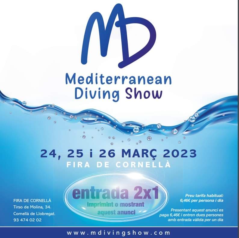 mdivingshow's tweet photo. Estimad@s seguidor@s , os recordamos que para las entradas a partir del viernes , podéis aprovechar 📣  nuestra oferta de 2x1 sólo enseñando este logo en  taquilla o imprimiéndolo y mostrándolo. Venga que ya queda poco!!! 🥽🐠
#MediterraneanDivingShow 
https://t.co/jYA6HRaNzq https://t.co/dsat3PP2Oz