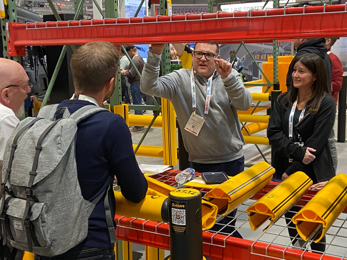 ASAFE_CANADA's tweet photo. We had another busy day at #ProMat2023 yesterday.

It's been great to demonstrate A-SAFE safety solutions to visitors and showcase how our products can improve both safety and efficiency in their facilities.

If you’re joining us, make sure to call by Booth S1041!

#promat https://t.co/10EFcYZCYp