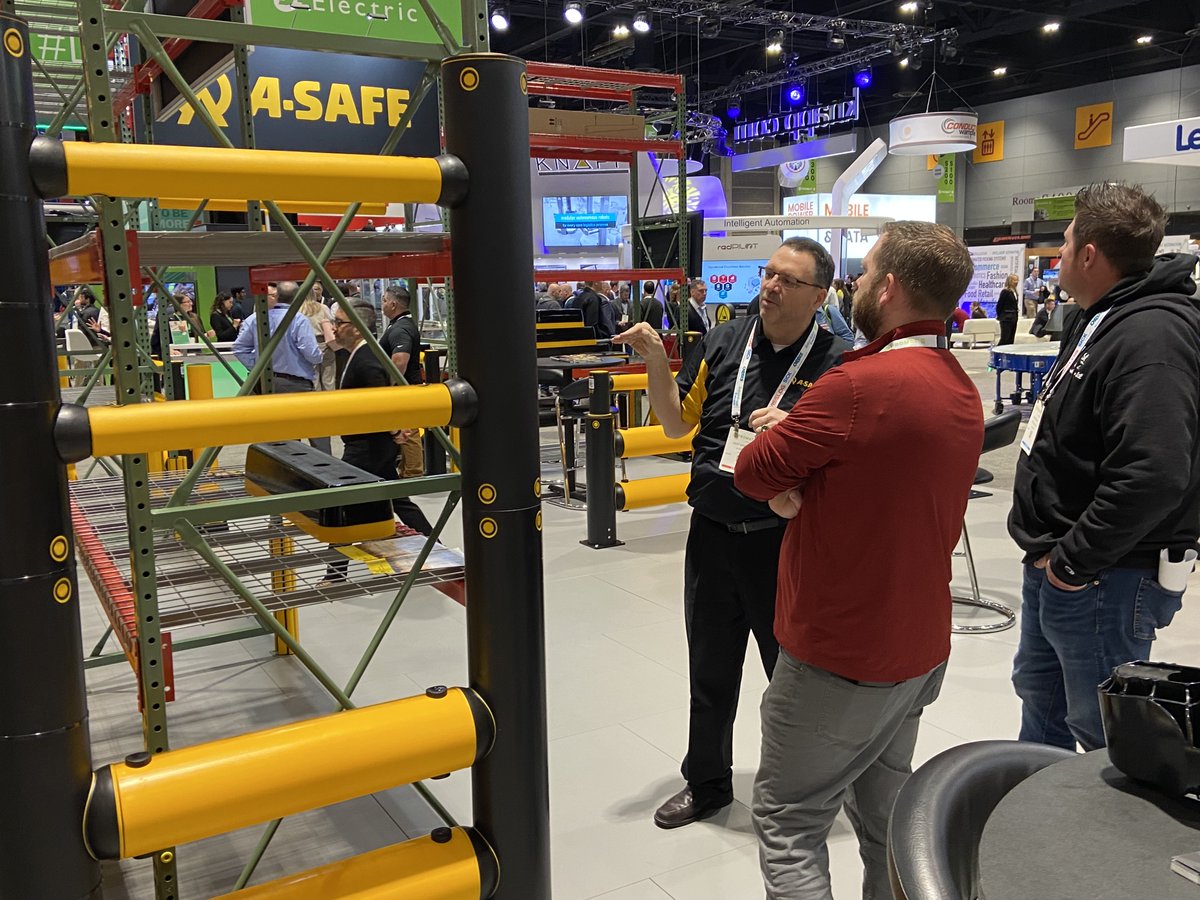 ASAFE_CANADA's tweet photo. We had another busy day at #ProMat2023 yesterday.

It's been great to demonstrate A-SAFE safety solutions to visitors and showcase how our products can improve both safety and efficiency in their facilities.

If you’re joining us, make sure to call by Booth S1041!

#promat https://t.co/10EFcYZCYp