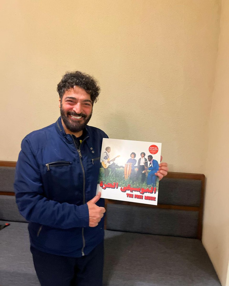 THE FREE MUSIC - HAMID EL SHAERI: Our 21st release by Libya's The Free Music is out now. Among the band's fans is Hamid El Shaeri who we brought a copy for our dinner in Cairo last week. He fondly remembers listening to the band when growing up. Listen: tinyurl.com/yfhspwt7
