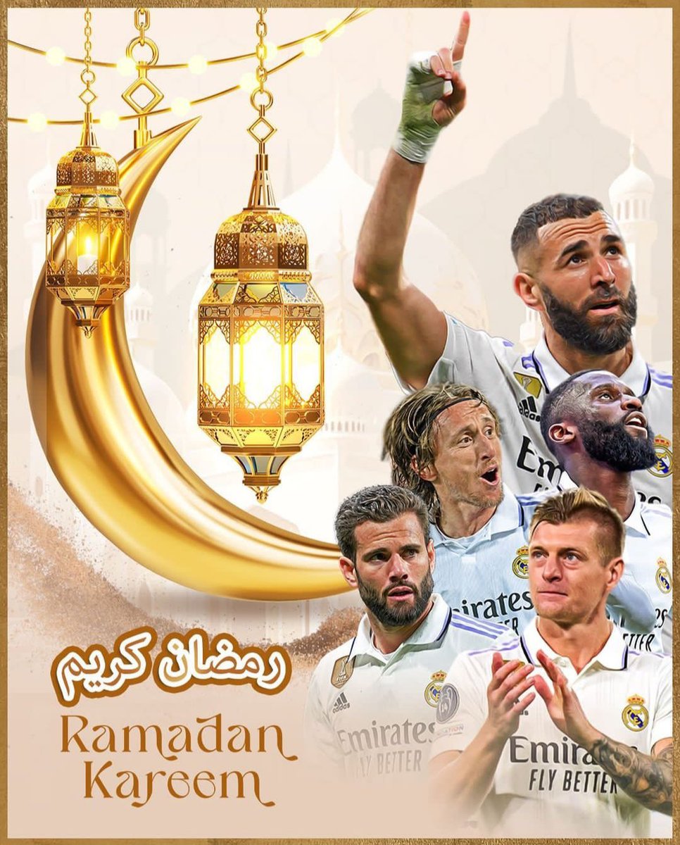 RM4Arab's tweet photo. نادي ريال مدريد يبارك للمسلمين بحلول شهر رمضان المبارك 🤍🌙

"يتقدم نادي ريال مدريد بأحر التهاني والتبريكات بمناسبة حلول شهر رمضان المبارك 🤲
✨ كل عام وأنتم بخير مدريديستاس! رمضان كريم 📿" https://t.co/iMvainslwV