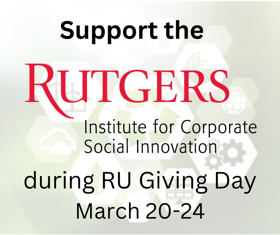 Help us continue to #Educate, #collaborate, and #inspire the next generation of #corporatesocialinnovation #leaders during #RUGivingDays by making a financial donation to the RICSI!

We greatly appreciate and are grateful for your support!

Donate here: givingdays.rutgers.edu/campaigns/rutg…