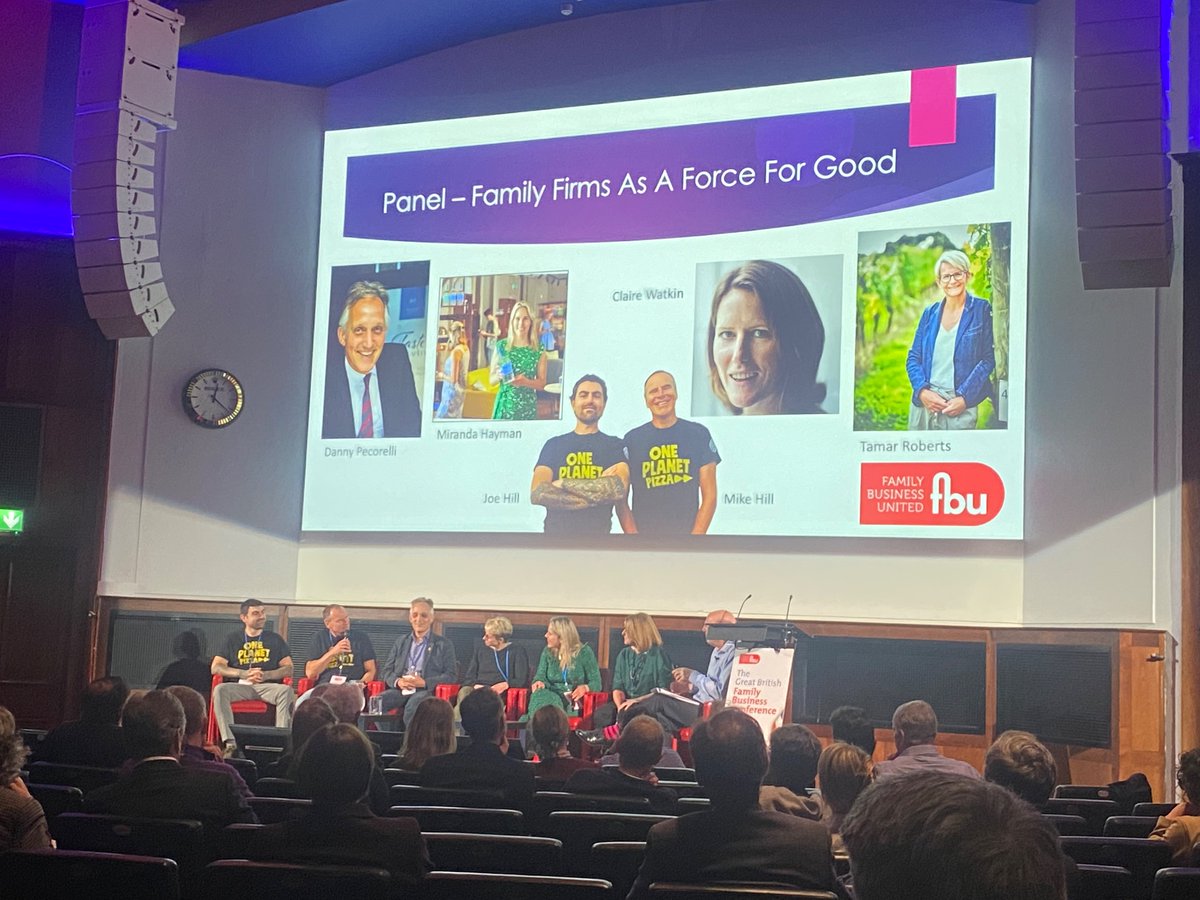 Katy Turner (@familybizkaty) on Twitter photo Family business as a force for good is the theme for the panel discussion at #GBFB2023.
Great to hear from <a href="/OnePlanetPizza/">One Planet Pizza</a> <a href="/RidgeviewWineUK/">Ridgeview Wine</a> <a href="/FineBeddingCo/">The Fine Bedding Co.</a> <a href="/haymansgin/">Hayman's Gin</a> <a href="/Foodhero/">Danny Pecorelli</a> <a href="/ExclusiveHotel/">Exclusive Hotels</a> on importance of trust, community, challenging status quo & the <a href="/BCorpUK/">B Corp UK</a> journey Family business as a force for good is the theme for the panel discussion at #GBFB2023.
Great to hear from <a href="/OnePlanetPizza/">One Planet Pizza</a> <a href="/RidgeviewWineUK/">Ridgeview Wine</a> <a href="/FineBeddingCo/">The Fine Bedding Co.</a> <a href="/haymansgin/">Hayman's Gin</a> <a href="/Foodhero/">Danny Pecorelli</a> <a href="/ExclusiveHotel/">Exclusive Hotels</a> on importance of trust, community, challenging status quo & the <a href="/BCorpUK/">B Corp UK</a> journey