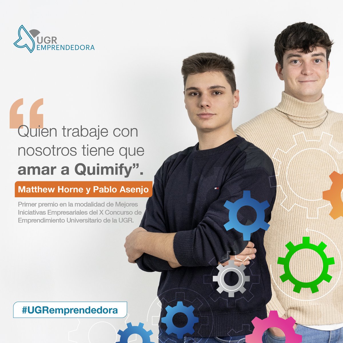 UGRemprendedora's tweet photo. La pasión del emprendedor🚀se ve reflejada en  historias como la de Pablo Asenjo y Matthew Horne, estudiantes de la Universidad de Granada, que han creado #quimify, una App que enseña a otros estudiantes a resolver ejercicios de química.

📌 Lee más aquí https://t.co/ZawqGGo3fY https://t.co/vlHAiCTDqJ