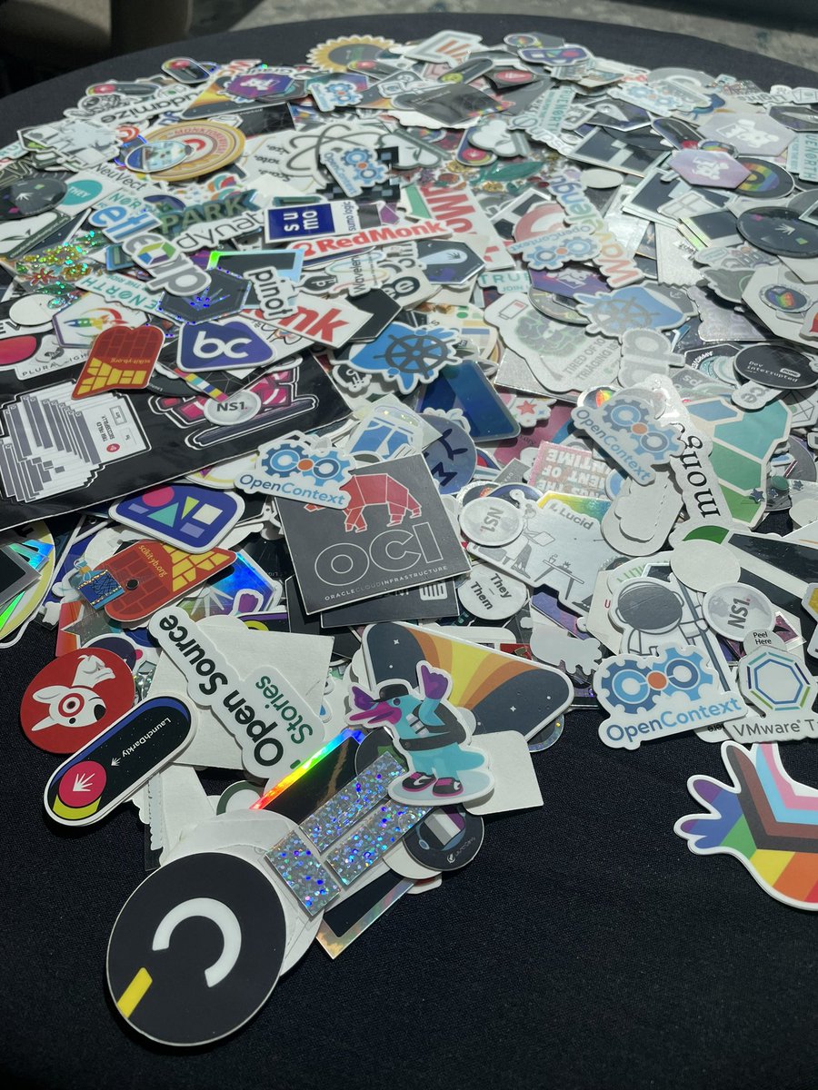 OpenContextInc's tweet image. STICKER TABLE TIME #SREcon
