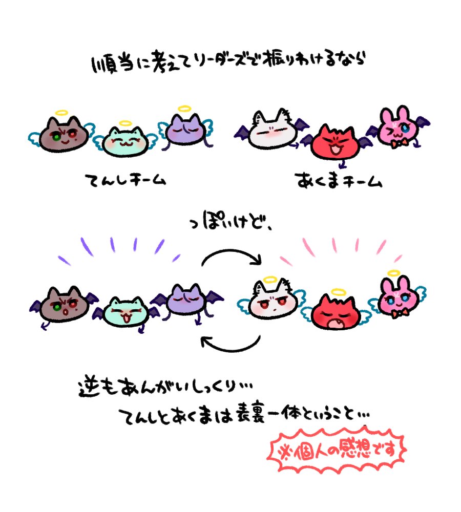 某てんし♥あくまのやつがめちゃかわなのでひぷでも振り分けられてほしいらくがき 