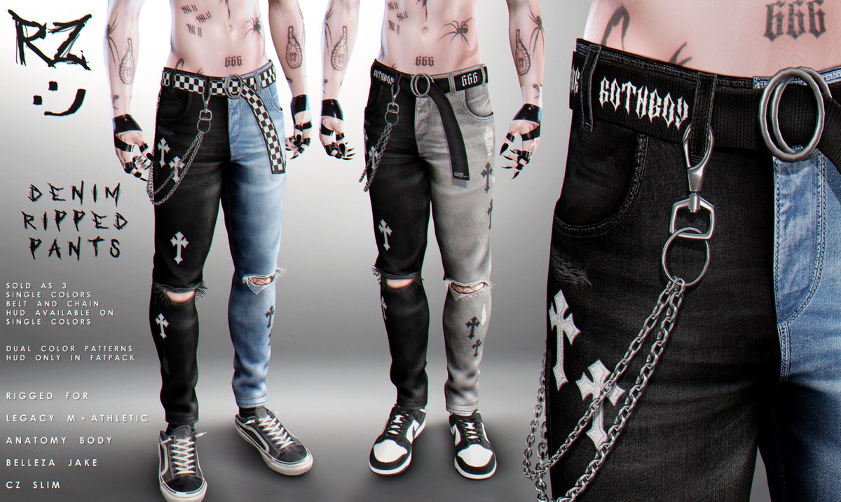 GIVEAWAY timeeee of my new pants available on ALPHA. <3

Retweet like &amp; follow, no need to comment, I'll pick winners for a FATPACK in 5 days. It's rigged for the new body Anatomy, Legacy M+AT, Jake &amp; CZ_Slim, tysm n' hope u'all like it 🥹