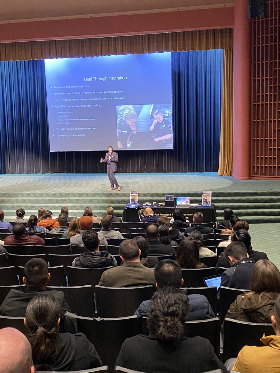 SFPD's tweet photo. Today, we’re hosting an in-house recruitment for our 100 plus, full-time and part-time recruiters. Our officers are developing the skills necessary to engage, encourage and empower potential candidates to join us and be a part the next generation of 21st century police officers. https://t.co/umyQhi0sNc