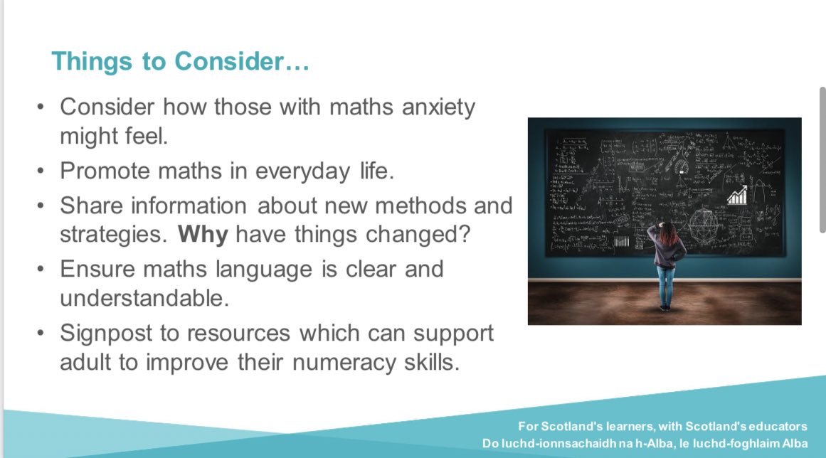MrsSMaths's tweet photo. Heading home after Day 8 of the Numeracy Leaders’ Programme @NumeracyPKC1. Great discussions as always, today we focused on ways to work in partnership with families to promote numeracy and maths learning. #partnership #collaboration #makingmathscount @edscot_maths https://t.co/sMgzHwyjKL