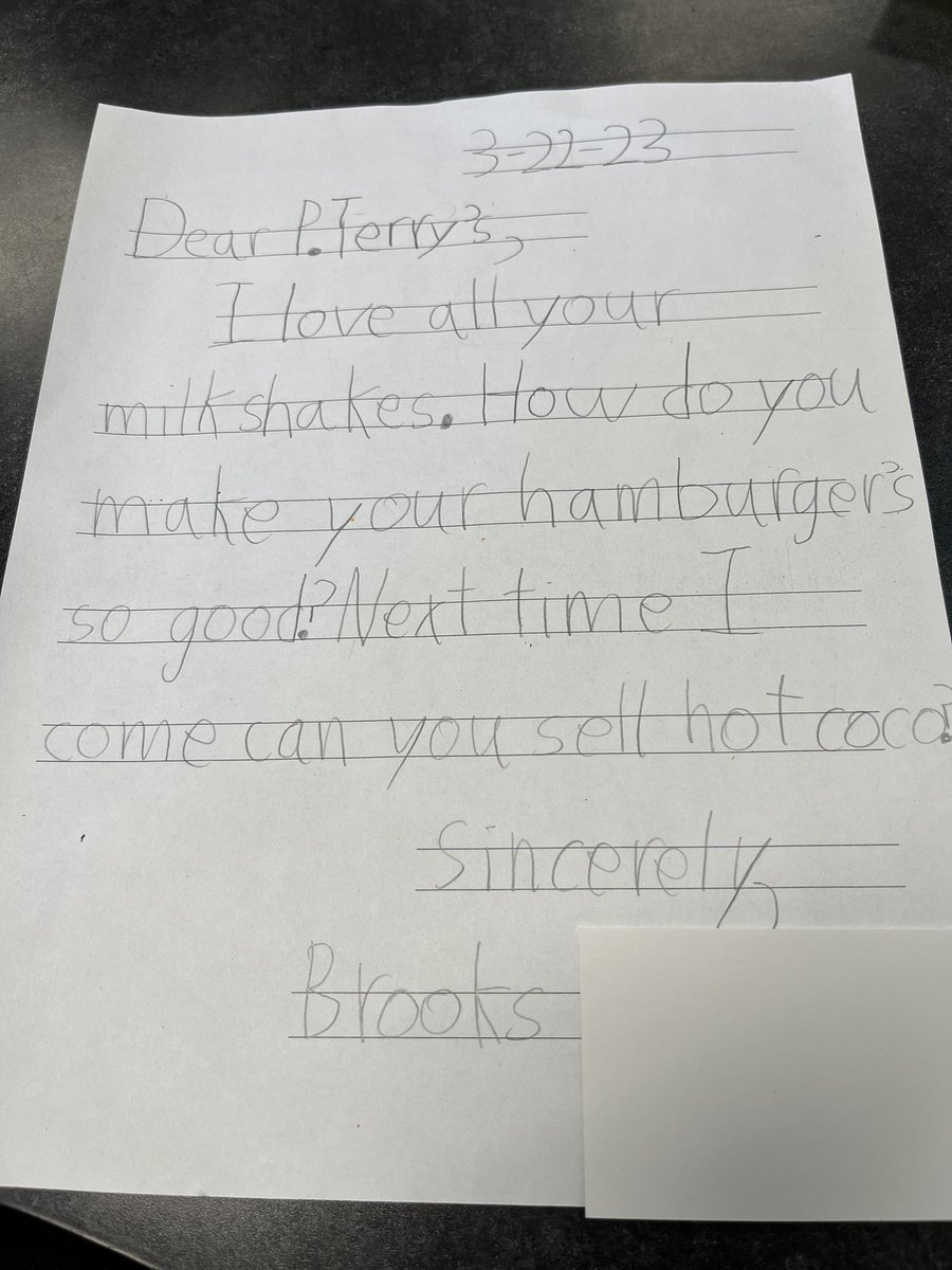 Dear <a href="/pterrys/">P. Terry's</a>,