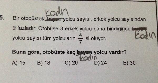 Kız ; Feminist olduğumu nasıl belli ederim?
Erkek ;
Kız ;