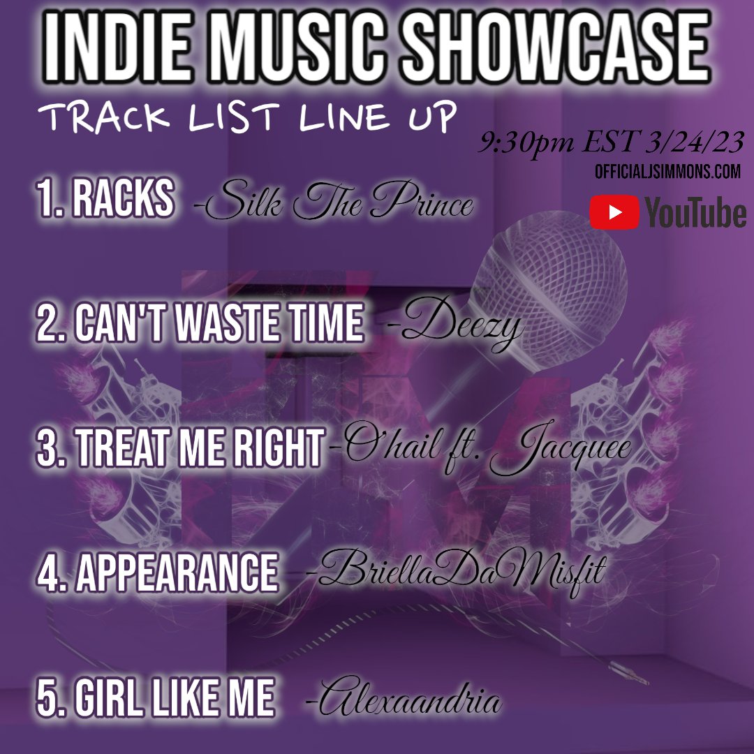 This weeks indie artist spotlight shines on these people. Get ready for episode 2.

Get featured on my next show. Officialjsimmons.com 

 #indieshow #musicshowcase #indieartist #youtubeseries #tiktokshowcase #spotlight #newmusic #tunecoreartist #distrokidartist #cdbabyartist