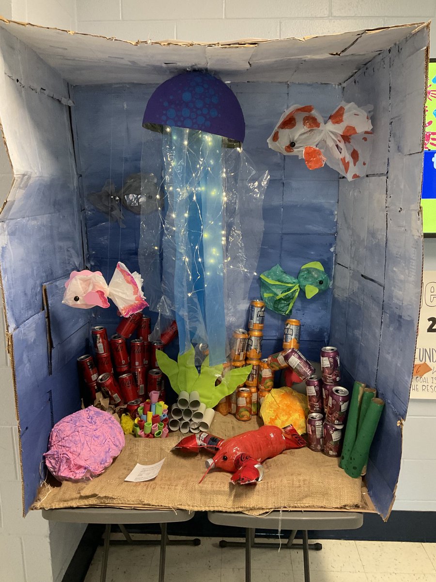 comsprincipal's tweet image. Congrats to Dominique and Natalia for receiving high honors in the Recycled Parts Art Show for their “Jellyfish Dreams” installation #proudtobecms