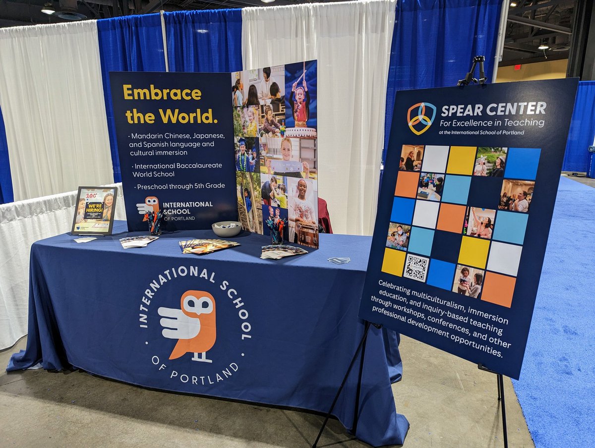 Excited to be at #CABE2023 representing <a href="/intlschool/">International School of Portland</a> and <a href="/spearcenterpdx/">Spear Center for Excellence in Teaching</a>! Come visit us to hear more about job and professional development opportunities!